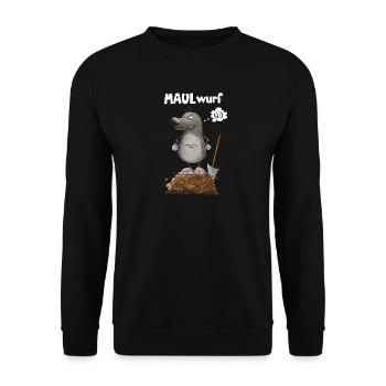 Schlechte Laune Nö Maulwurf Wortspiel - Unisex Pullover - Schwarz - Vorne - Alina (178cm) & Michal (187cm)