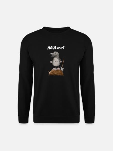 Maulender Nö Maulwurf Wortspiel - Unisex Pullover - Schwarz