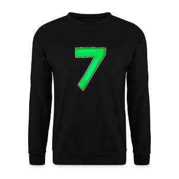7 Number Number Green - Unisex Sweatshirt - black - Front - Alina (178cm) & Michal (187cm)