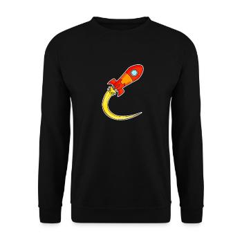 Motif de fusée - Sweat-shirt Unisexe - noir - Devant - Alina (178cm) & Michal (187cm)