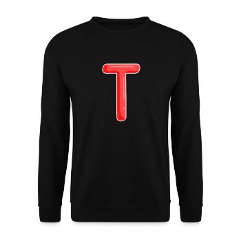 Letter T Initial Letter - Unisex Sweatshirt - black - Front - Alina (178cm) & Michal (187cm)