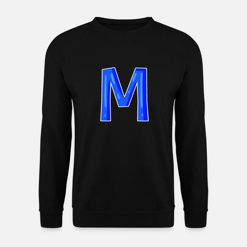 Buchstabe M - Anfangsbuchstabe M - Unisex Pullover - Schwarz