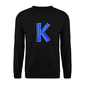 Buchstabe K - Anfangsbuchstabe K - Unisex Pullover - Schwarz - Vorne - Alina (178cm) & Michal (187cm)