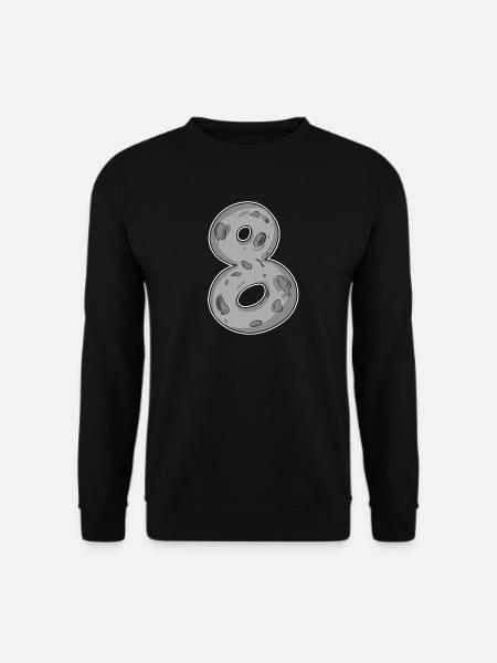 Zahl 8 Nummer Acht Mond Motiv - Unisex Pullover - Schwarz