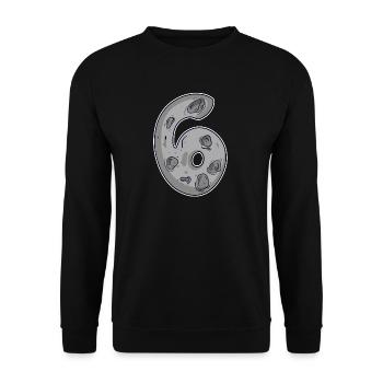 Number 6 Number Space Moon - Unisex Sweatshirt - black - Front - Alina (178cm) & Michal (187cm)