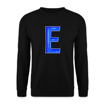 Buchstabe E - Anfangsbuchstabe E - Unisex Pullover - Schwarz - Vorne - Alina (178cm) & Michal (187cm)