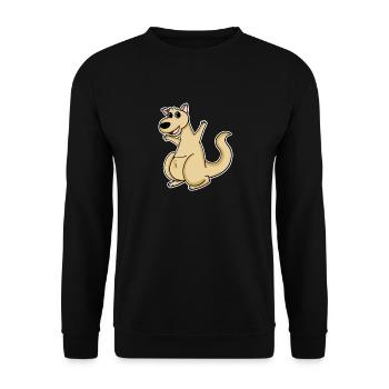 Motif animal kangourou - Sweat-shirt Unisexe - noir - Devant - Alina (178cm) & Michal (187cm)