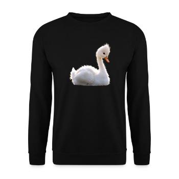 Cygne muet Cygne Oie Canard Cygne Cygne blanc - Sweat-shirt Unisexe - noir - Devant - Alina (178cm) & Michal (187cm)