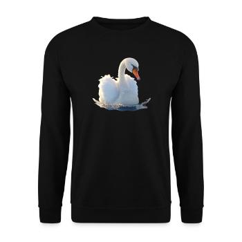 Cygne muet Cygne Oie Canard Cygne Cygne blanc - Sweat-shirt Unisexe - noir - Devant - Alina (178cm) & Michal (187cm)