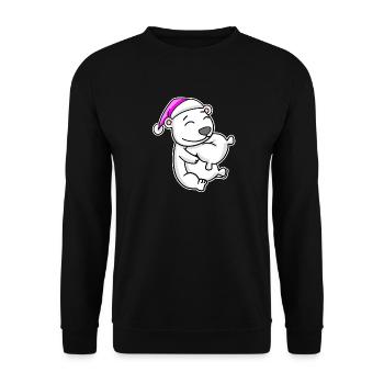 Polar Bear Tired Sleeping Sleeping Girl Polar Bear - Unisex Sweatshirt - black - Front - Alina (178cm) & Michal (187cm)