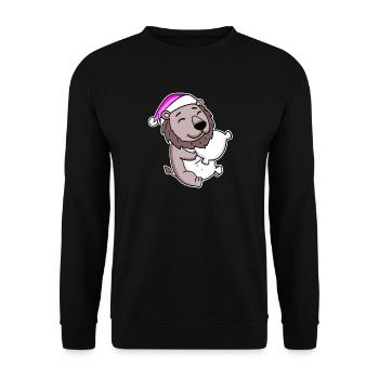 Löwe Müde Ausschlafen Schlafen Mädchen - Unisex Pullover - Schwarz - Vorne - Alina (178cm) & Michal (187cm)
