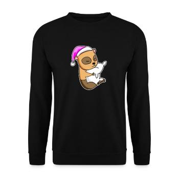 Meerschwein Müde Ausschlafen Schlafen Mädchen - Unisex Pullover - Schwarz - Vorne - Alina (178cm) & Michal (187cm)