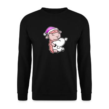 Schaf Müde Ausschlafen Schlafen Mädchen - Unisex Pullover - Schwarz - Vorne - Alina (178cm) & Michal (187cm)