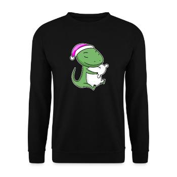Eidechse Müde Ausschlafen Schlafen Mädchen - Unisex Pullover - Schwarz - Vorne - Alina (178cm) & Michal (187cm)