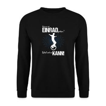 Einrad fahren - Unisex Pullover - Schwarz - Vorne - Alina (178cm) & Michal (187cm)