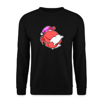 Krabbe Müde Ausschlafen Schlafen Mädchen - Unisex Pullover - Schwarz - Vorne - Alina (178cm) & Michal (187cm)