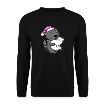 Tired Sleeping In Sleeping Pink - Unisex Sweatshirt - black - Front - Alina (178cm) & Michal (187cm)