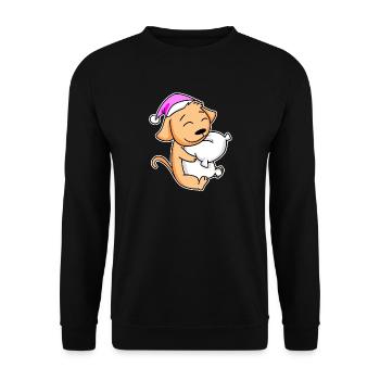 Dog Tired Sleeping Sleeping Girl - Unisex Sweatshirt - black - Front - Alina (178cm) & Michal (187cm)