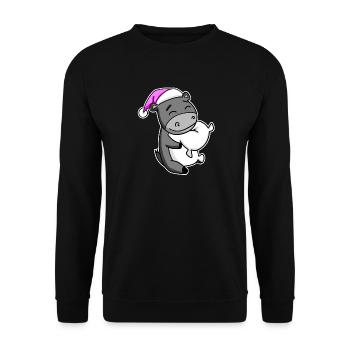 Esel Müde Ausschlafen Schlafen Mädchen - Unisex Pullover - Schwarz - Vorne - Alina (178cm) & Michal (187cm)