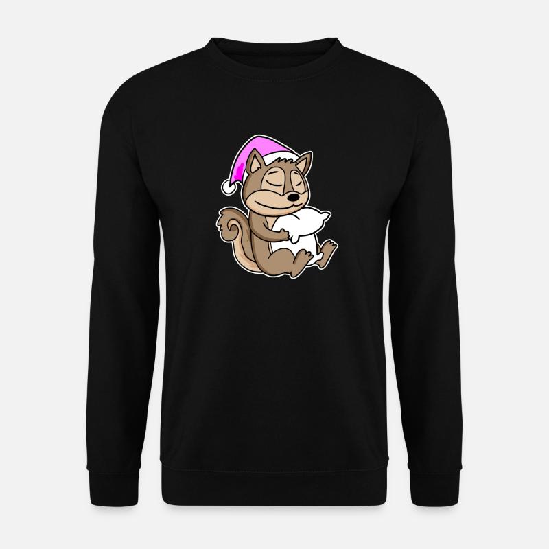 Squirrel Tired Sleeping Sleeping Girl - Unisex Sweatshirt - black