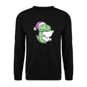 Krokodil Müde Ausschlafen Schlafen Mädchen - Unisex Pullover - Schwarz - Vorne - Alina (178cm) & Michal (187cm)