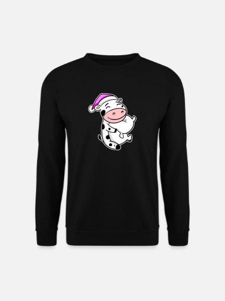 Kuh Müde Ausschlafen Schlafen Mädchen - Unisex Pullover - Schwarz