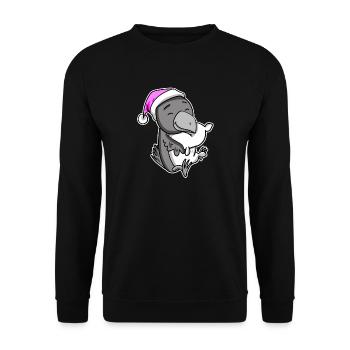 Krähe Müde Ausschlafen Schlafen Mädchen - Unisex Pullover - Schwarz - Vorne - Alina (178cm) & Michal (187cm)