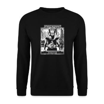 Street Workout Affe Design - Unisex Pullover - Schwarz - Vorne - Alina (178cm) & Michal (187cm)