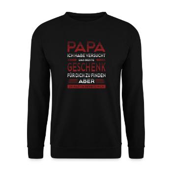 Bester Papa Der Welt Geschenk Weihnachten - Unisex Pullover - Schwarz - Vorne - Alina (178cm) & Michal (187cm)