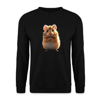 Hamster, Rodent, Golden Hamster, European Hamster, Hamster - Unisex Sweatshirt - black - Front - Alina (178cm) & Michal (187cm)