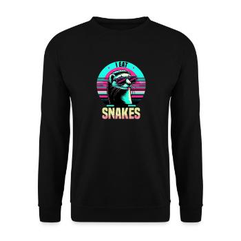I Eat Snakes Vintage Mongoose - Unisex Sweatshirt - black - Front - Alina (178cm) & Michal (187cm)