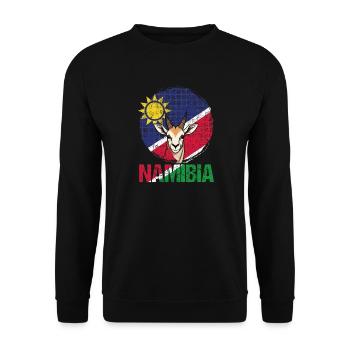 Namibia Afrika Souvenir - Unisex Pullover - Schwarz - Vorne - Alina (178cm) & Michal (187cm)