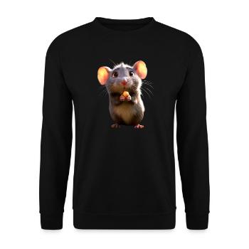 Rat, Cute Mouse, Rodents, Dwarf Mouse, Small Rats - Unisex Sweatshirt - black - Front - Alina (178cm) & Michal (187cm)