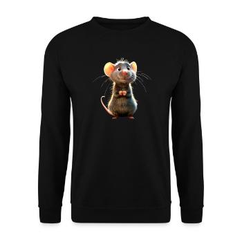 Rat, Cute Mouse, Rodents, Dwarf Mouse, Small Rats - Unisex Sweatshirt - black - Front - Alina (178cm) & Michal (187cm)