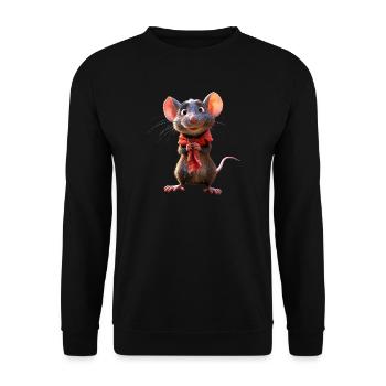 Rat, Cute Mouse, Rodents, Dwarf Mouse, Small Rats - Unisex Sweatshirt - black - Front - Alina (178cm) & Michal (187cm)