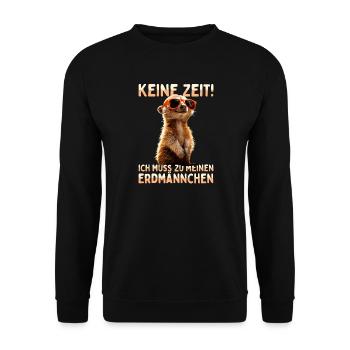 Erdmännchen Meerkat Ich Muss Zu Meinen Erdmännchen - Unisex Pullover - Schwarz - Vorne - Alina (178cm) & Michal (187cm)