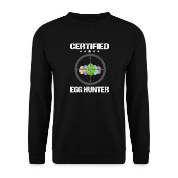 Certified Egg Hunter - Unisex Pullover - Schwarz - Vorne - Alina (178cm) & Michal (187cm)