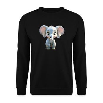 Elephant Africa Safari Wilderness Love Cute Elephant - Unisex Sweatshirt - black - Front - Alina (178cm) & Michal (187cm)