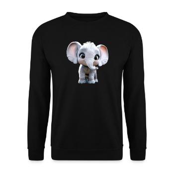 Elephant Africa Safari Wilderness Love Cute Elephant - Unisex Sweatshirt - black - Front - Alina (178cm) & Michal (187cm)