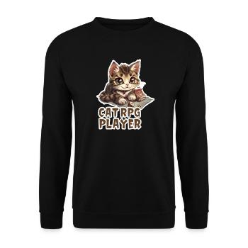 Cats RPG Player W20 Role Playing Game Shirt - Unisex Sweatshirt - black - Front - Alina (178cm) & Michal (187cm)