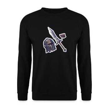RPG Items Sword Helmet RPG Shirt - Unisex Sweatshirt - black - Front - Alina (178cm) & Michal (187cm)