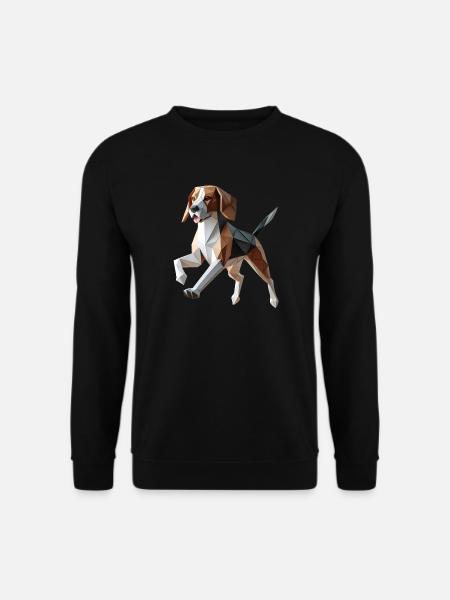 3D Geometric Origami Beagle Dog - Unisex Sweatshirt - black