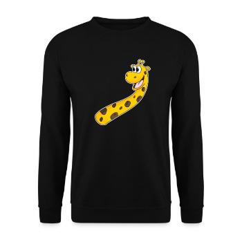 Giraffe Lachen Lächeln - Unisex Pullover - Schwarz - Vorne - Alina (178cm) & Michal (187cm)