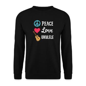 Ukulele Ukulele-Spieler - Unisex Pullover - Schwarz - Vorne - Alina (178cm) & Michal (187cm)