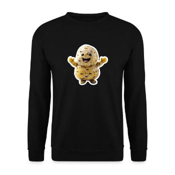Happy Kartoffelmann free Hugs - Unisex Pullover - Schwarz - Vorne - Alina (178cm) & Michal (187cm)