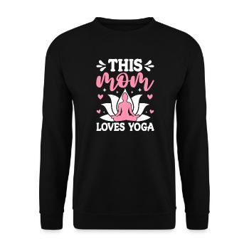 This Mom Loves Yoga - Unisex Sweatshirt - black - Front - Alina (178cm) & Michal (187cm)