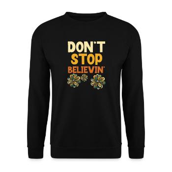 Nicht Aufgeben Blumen-Motiv - Unisex Pullover - Schwarz - Vorne - Alina (178cm) & Michal (187cm)