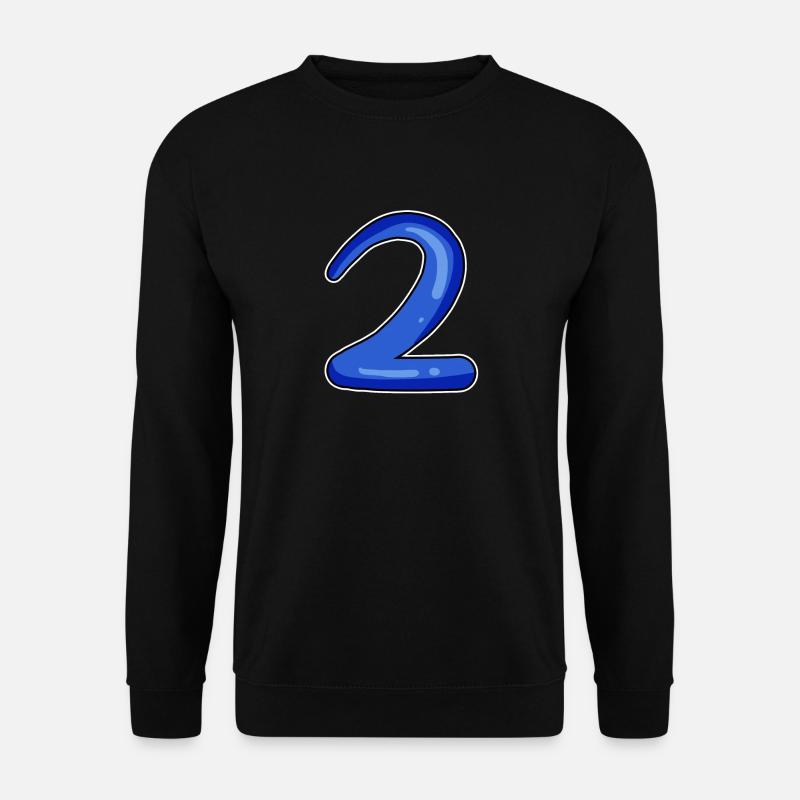 Zwei - 2 - Nummer Zahl - Unisex Pullover - Schwarz