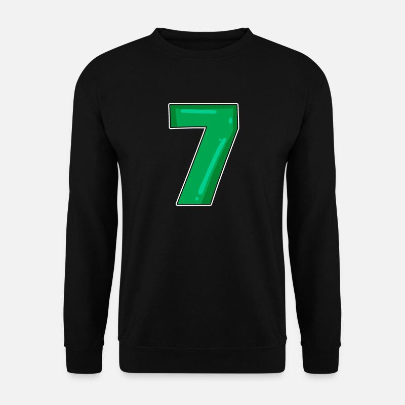 7 Numéro vert - Sweat-shirt Unisexe - noir