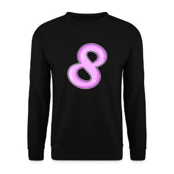 Number 8 Number Eight Motif Pink - Unisex Sweatshirt - black - Front - Alina (178cm) & Michal (187cm)